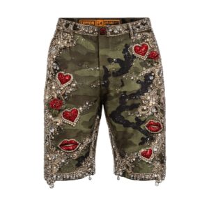 Woodland Camo Embellished Shorts