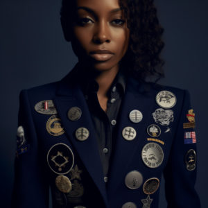 Navy Military Glam Jacket